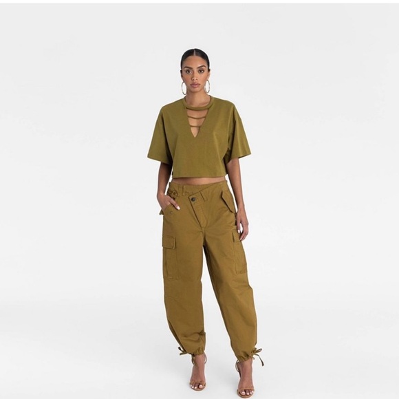 Pants - Women's Olive Cargo Pants